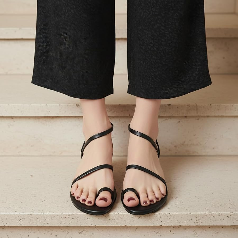 CUSHIONAIRE CHAI Flat Strappy Sandals for Women, Comfortable Dressy Summer Slip-On Sandal with Me... | Amazon (US)
