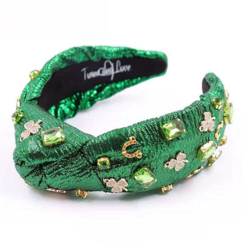 New Hand Sewn St Patricks Day Knot Headband, St Patricks Knot Headband Shamrock Knotted Headband ... | Etsy (US)