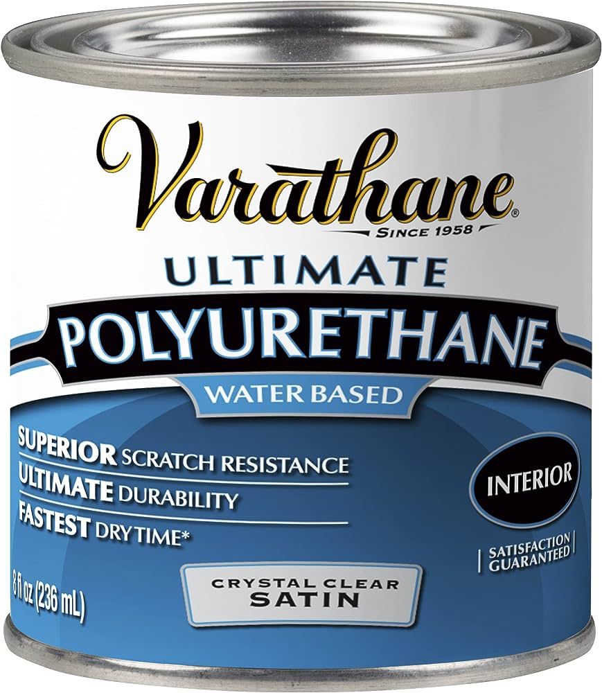 Varathane 200261H Water-Based Ultimate Polyurethane, Half Pint, Satin Finish | Amazon (US)