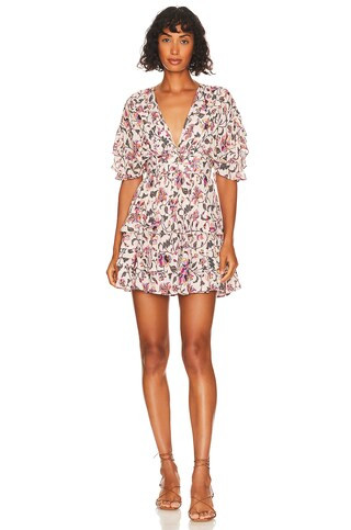 Tularosa Tate Mini Dress in Thea Ivory Floral from Revolve.com | Revolve Clothing (Global)