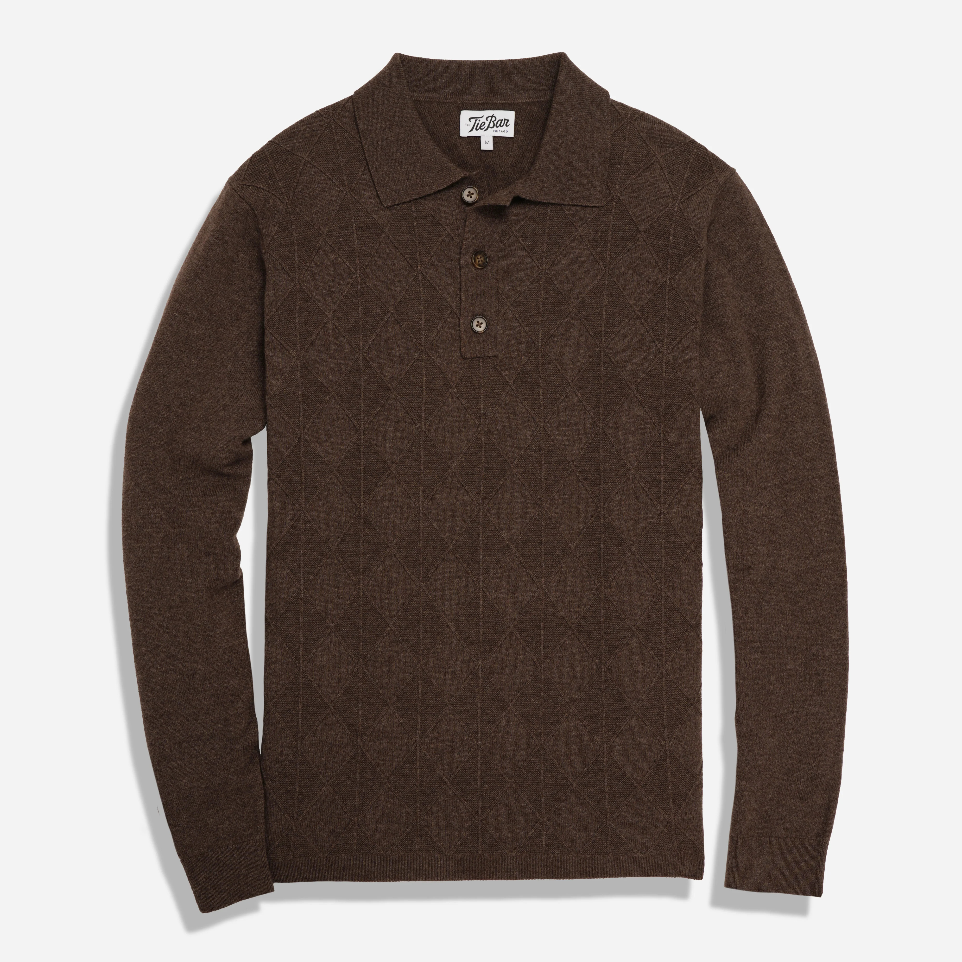 Retro Diamond Cafe Polo | Wool Polos | The Tie Bar | The Tie Bar