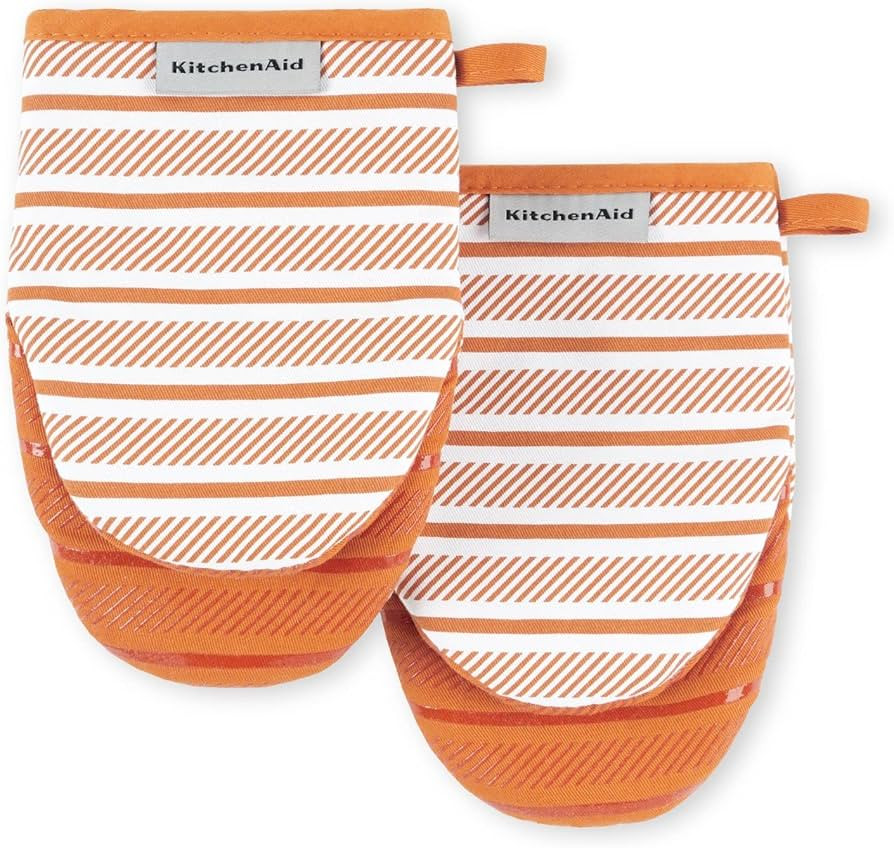 KitchenAid Albany Mini Oven Mitt 2-Pack Set, Honey, 5.5"x8" | Amazon (US)