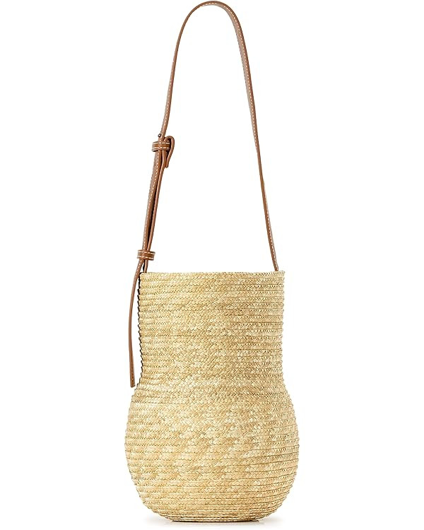 Herald Handmade Straw Woven Bucket Handbag for Women, Gourd Shaped Design Summer Beach Shoulder P... | Amazon (US)