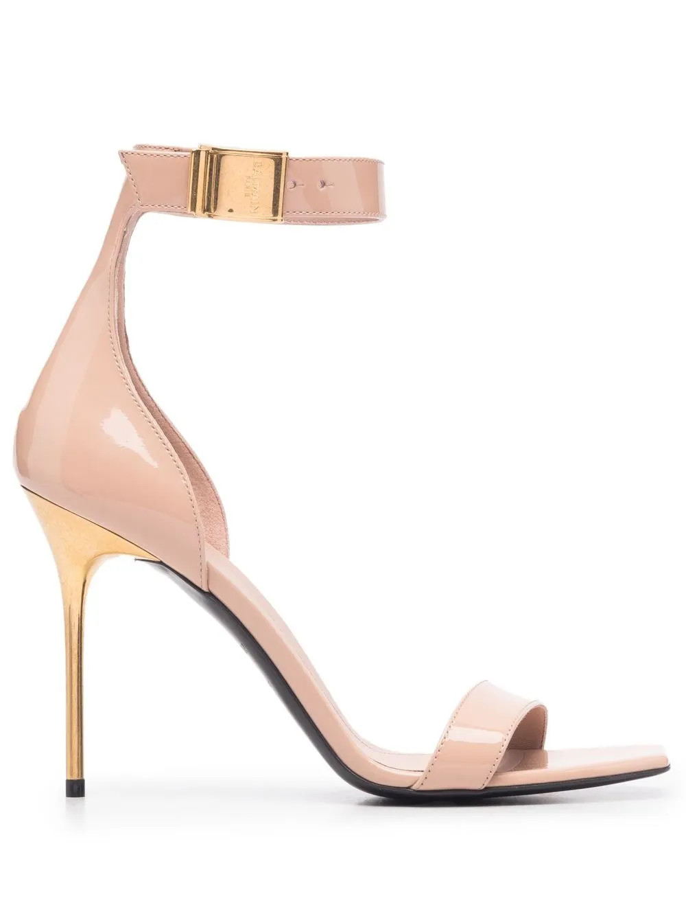 The DetailsBalmainUma patent leather sandalsKnown for its sharp silhouettes, Parisian powerhouse ... | Farfetch Global