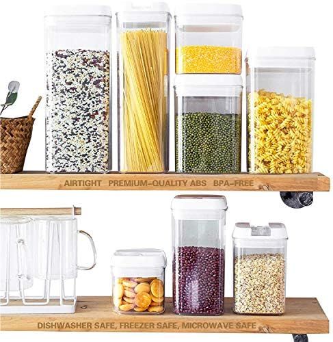 Food storage containers with lids airtight, 7 Pieces BPA Free Plastic kitchen organization and st... | Amazon (US)