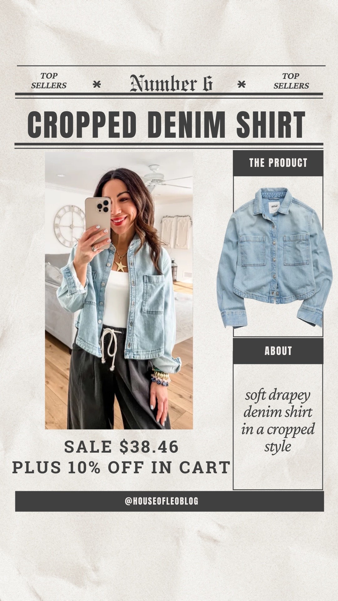 Wearing XS cropped denim shirt

#LTKOver40 #LTKSaleAlert