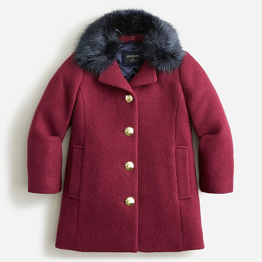 Girls' stadium-cloth topcoat | J. Crew US