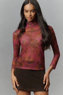 By Anthropologie Mesh Turtleneck Top | Anthropologie (US)