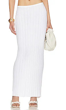 SNDYS Lounge Baha Ribbed Skirt in White from Revolve.com | Revolve Clothing (Global)
