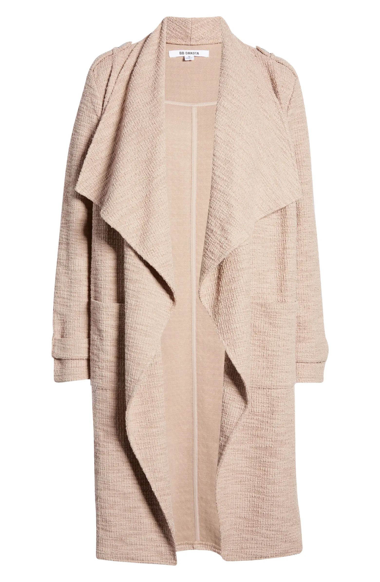 Revolution Drapey Bouclé Trench Coat | Nordstrom