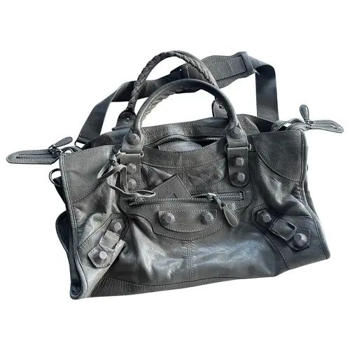 Work leather handbag Balenciaga Grey in Leather - 40337790 | Vestiaire Collective (Global)