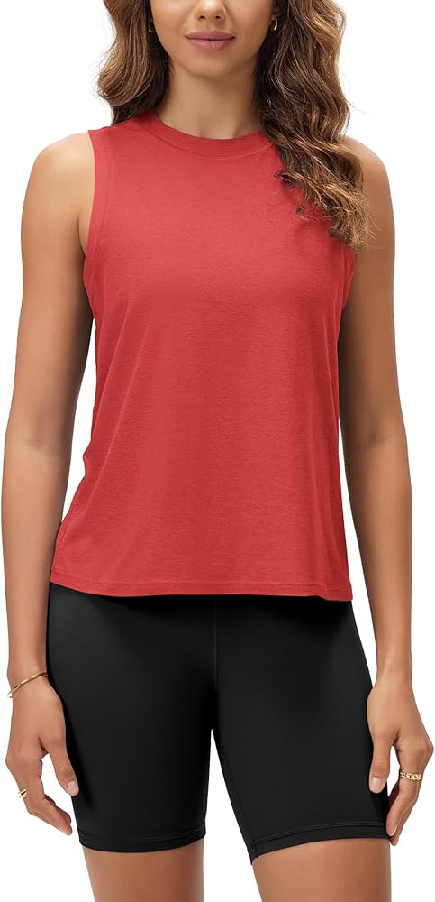 ODODOS Women's Performance Tank Ultra Soft odSTRATUM Tech Sleeveless Tee Shirts High Crew Neck Pu... | Amazon (US)