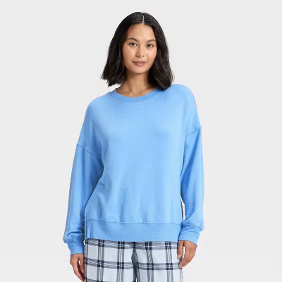 Women's PeachySoft French Terry Fleece Crewneck Sweatshirt - Wild Fable™ Blue S | Target