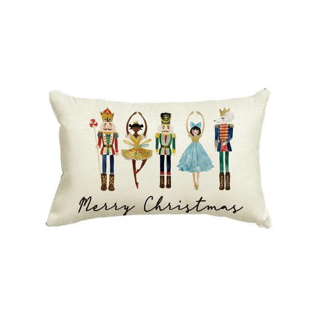 Smile Nutcracker Winter Christmas Throw Pillow Cover 12 x 20 Inch | Walmart (US)