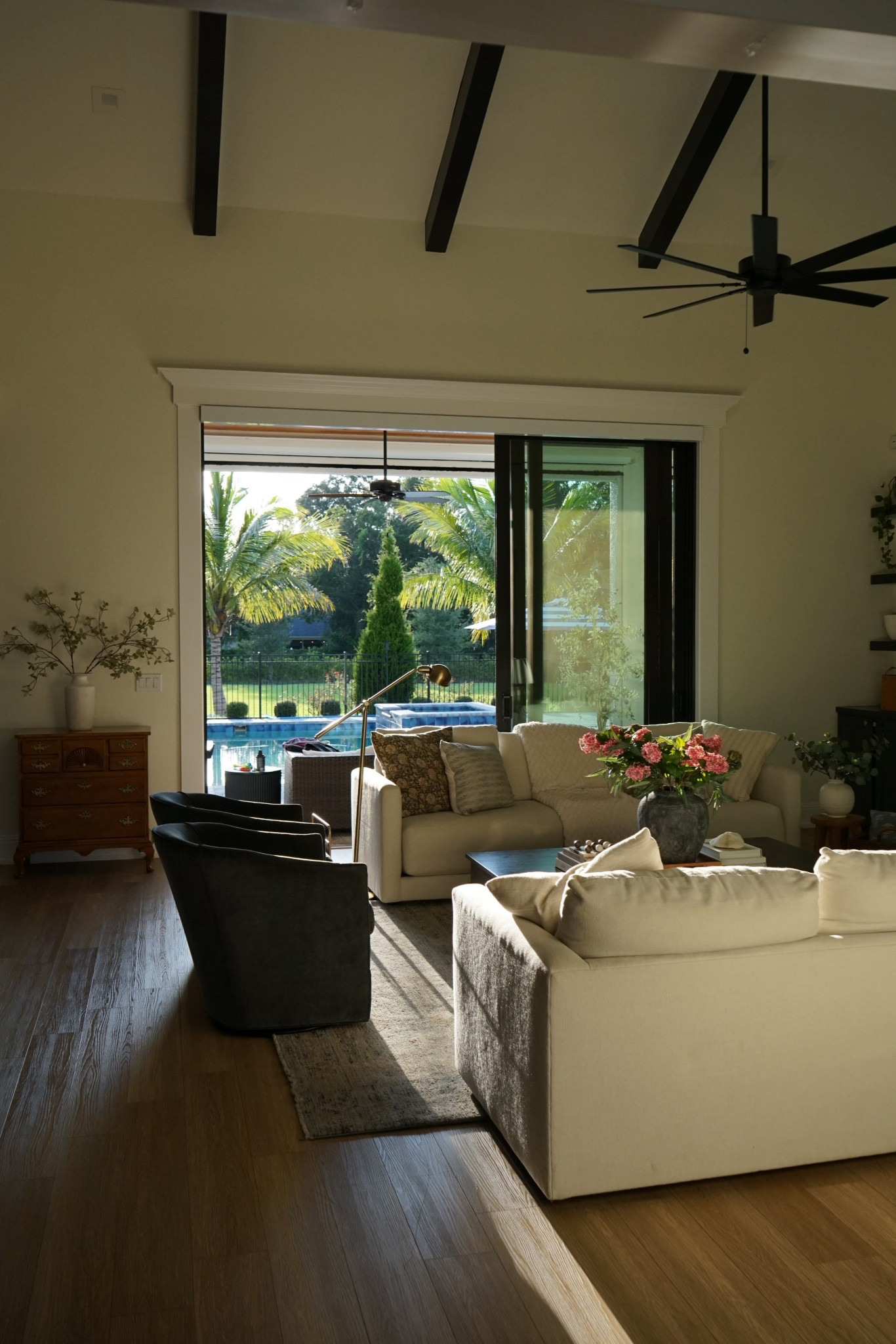 Family room furniture and decor - swivel chair, area rug, sofas family
Room ceiling fan, throw pillows 

#LTKSaleAlert #LTKHome