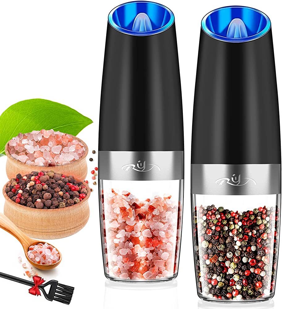 Gravity Electric Salt and Pepper Grinder Set, Automatic and Battery-Operated with Adjustable Coar... | Amazon (US)
