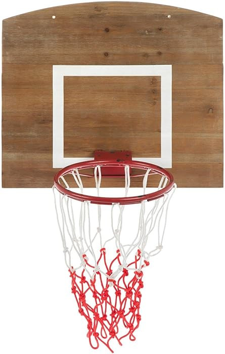 Hobby Lobby Basketball Hoop Wall Decor, Wood and Metal, 35.5 x 23.56 inches, Brown and Red, 20 lb... | Amazon (US)