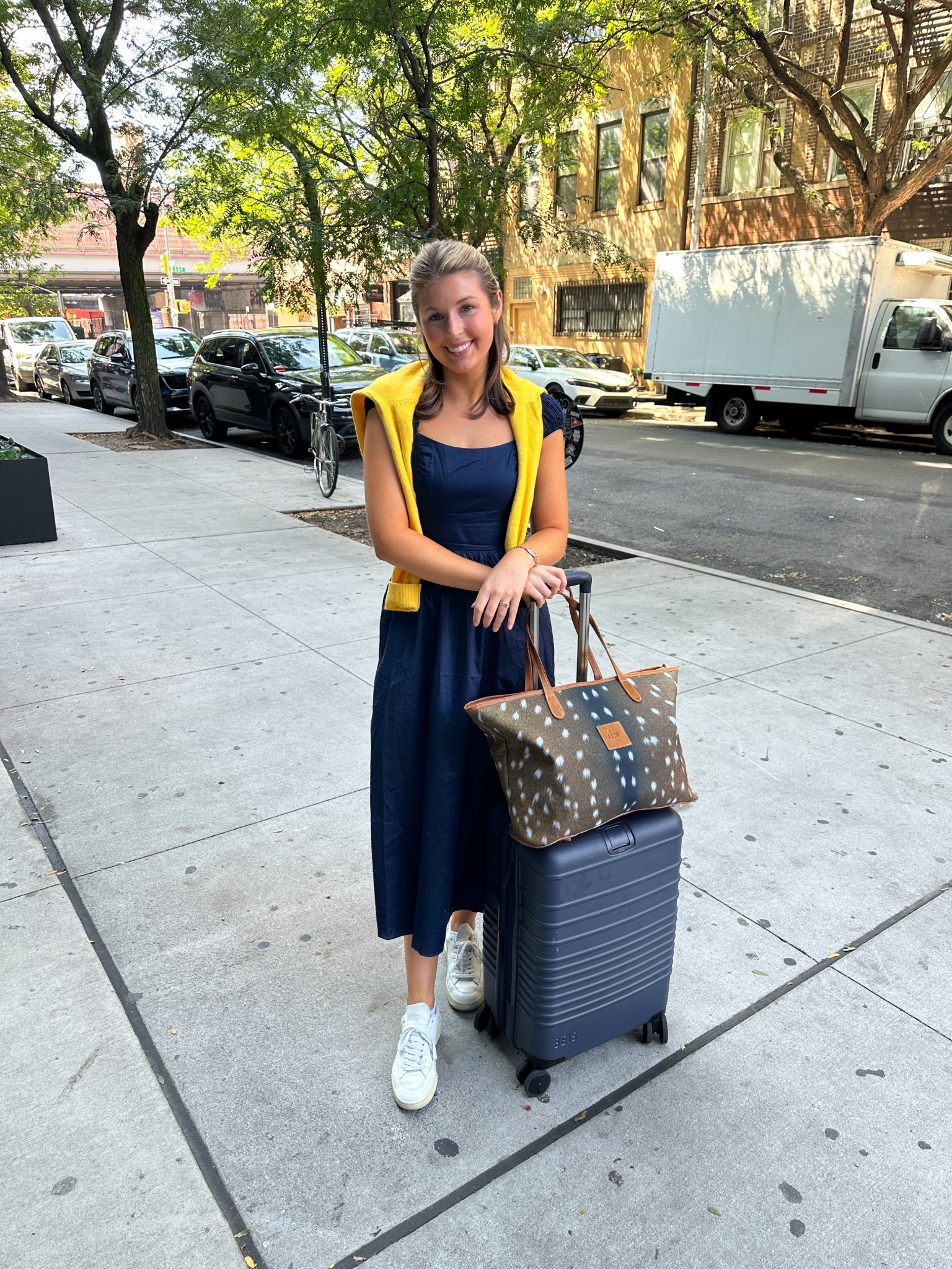 Travel outfit today! Wearing a S in dress 

Travel outfit // London outfit // NYC outfit