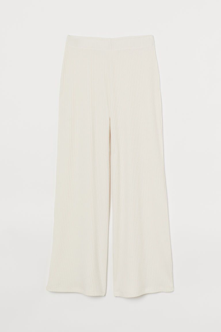 H & M - Ribbed Pants - White | H&M (US)