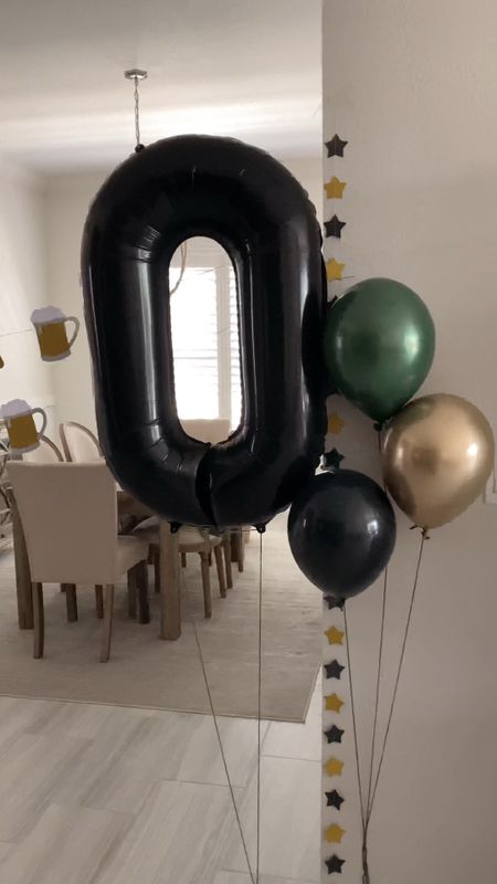 30th birthday decorations!! Balloons, cheers & beers to 30 years banner, 30 mylar balloons, beer glass! Amazon finds 

#LTKfamily #LTKhome