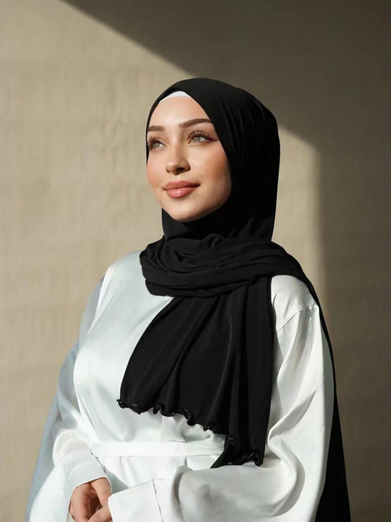 1 pièce Foulard modal doux et décontracté pour femmes avec garniture de volant, convient pour ... | SHEIN