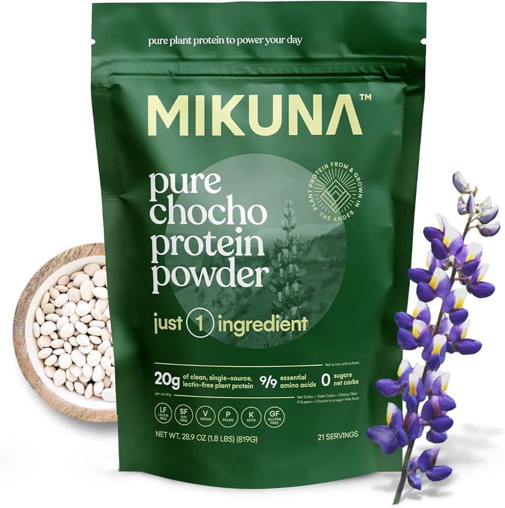 Mikuna Vegan Protein Powder (Pure Chocho, 21 Servings) - Plant Based Chocho Superfood Protein - D... | Amazon (US)