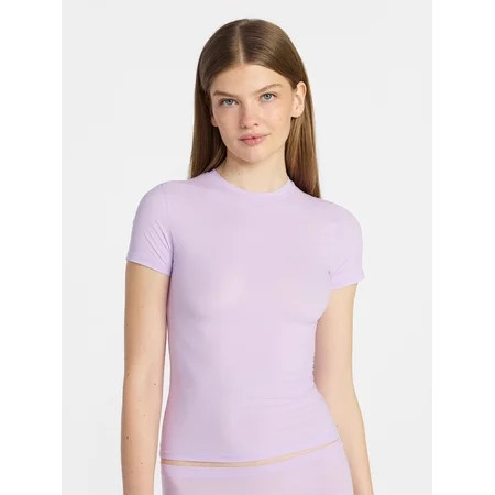 No Boundaries Fit Stretch Tee with Short Sleeves, Women's XS-XXXL | Walmart (US)
