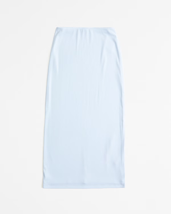 Powdered Rib Knit Maxi Skirt | Abercrombie & Fitch (US)