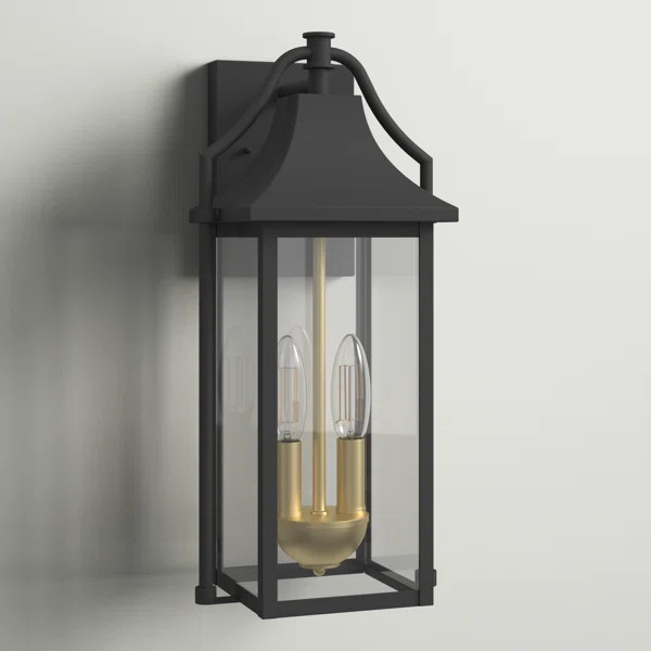 Alvester 2 - Light 17.6'' HGlass Outdoor Wall Lantern with Dusk to Dawn | Wayfair North America