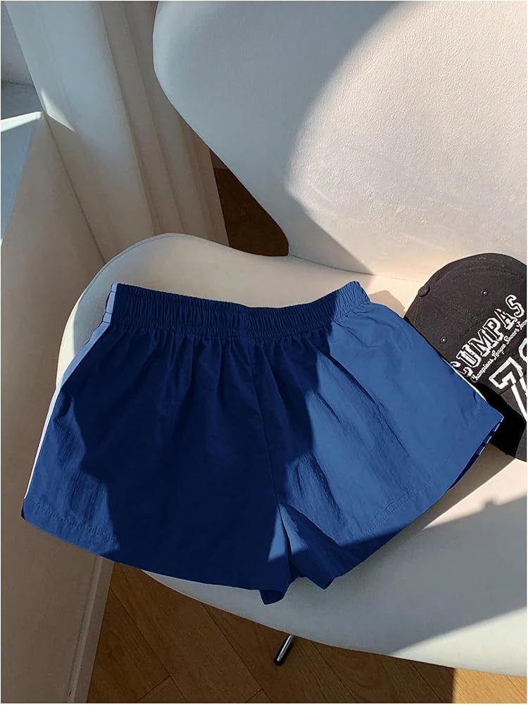 MakeMeChic Women's Striped Summer Shorts Workout Running Shorts Sweat Track Shorts Gym Athletic W... | Amazon (US)