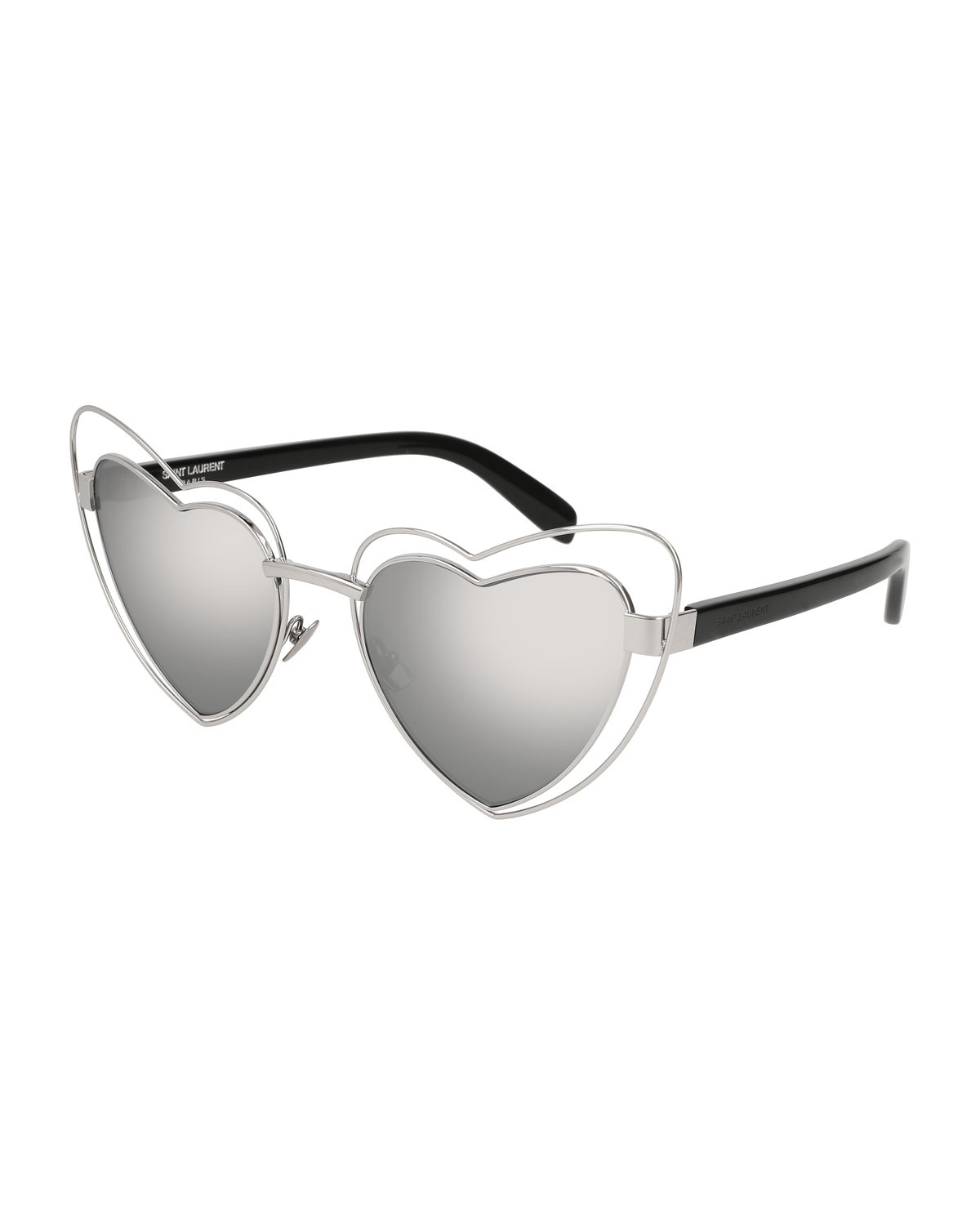 Lou Lou Heart-Shaped Sunglasses, Silver | Neiman Marcus