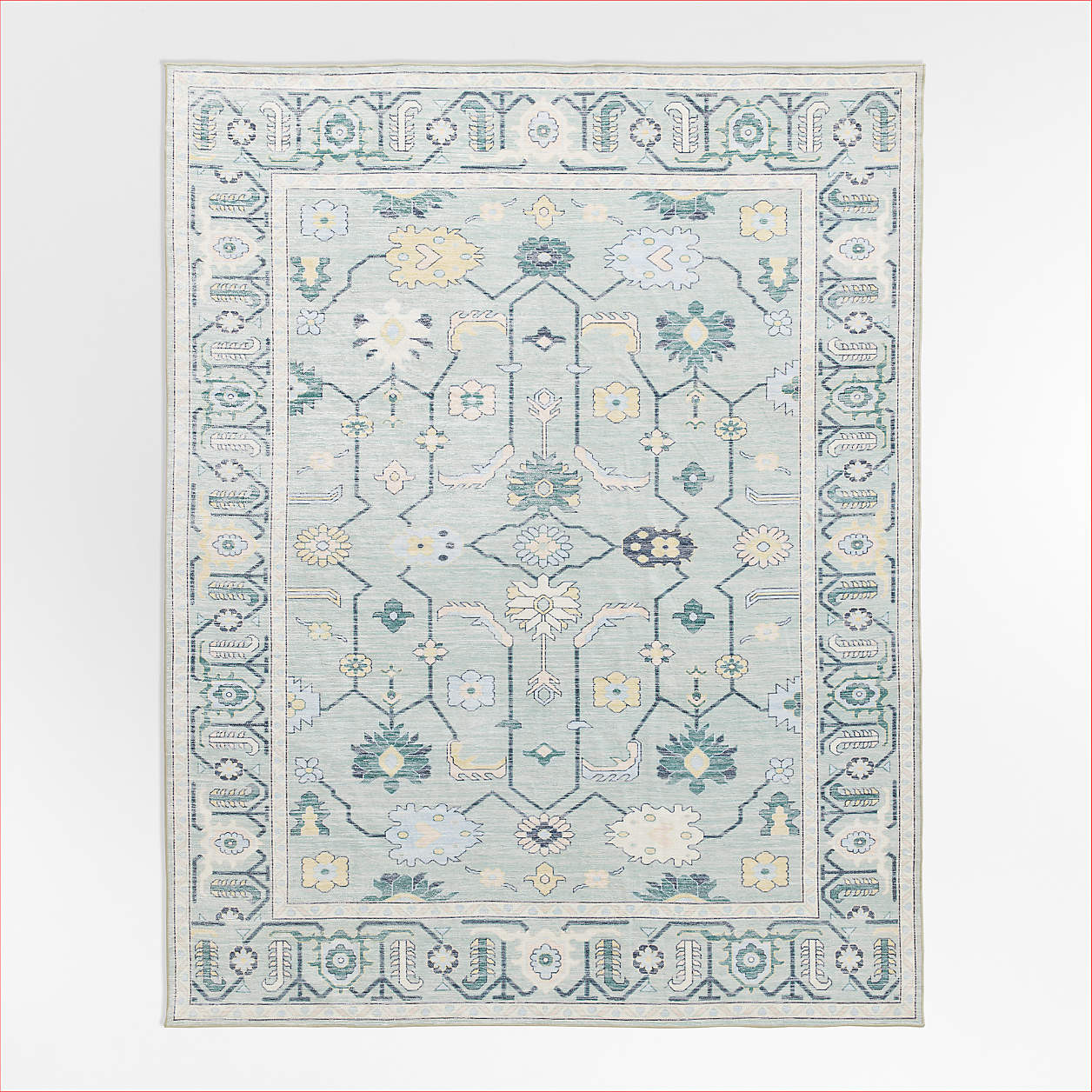 Emery Green Floral Washable Kids Area Rug 5'x8' | Crate & Kids | Crate & Barrel