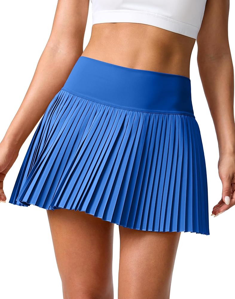 SANTINY Pleated Tennis Skirt for Women with Pockets Shorts Women's High Waisted Lightweight Athle... | Amazon (US)