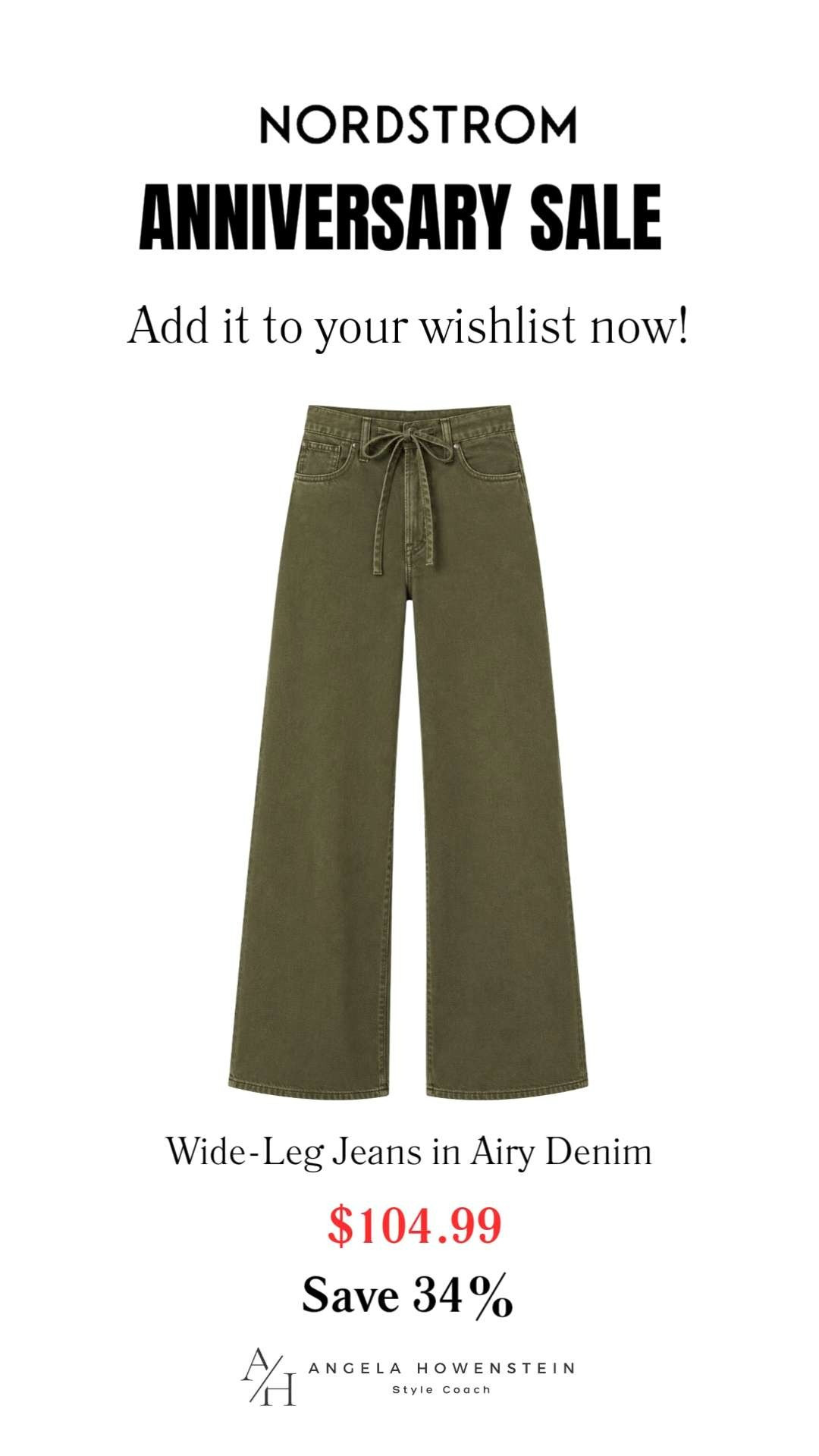 These airy wide-leg jeans are the definition of effortless style. The lightweight denim, relaxed silhouette, and adjustable tie waist make them as comfortable as they are flattering. Add them to your Nordstrom Wish List now so you're ready to shop the Anniversary Sale the moment it goes live on the 14th before your size sells out!

👩‍💻 LTK PRO TIPS
❤️ Heart = Support my posts ;-)
🔖 Save = Get sale & restock alerts for the things you love!
📋 Lists = Keep favorites organized (List ideas: Anniversary Sale, Denim Favorites, Capsule Wardrobe, Everyday Basics!)
📲 Share = Send lists and products to a friend (or your daughters like me).
💬 Comment = Ask me anything, and I'll answer. ;-) 

 #LTKootd #LTKSeasonal #LTKOver40