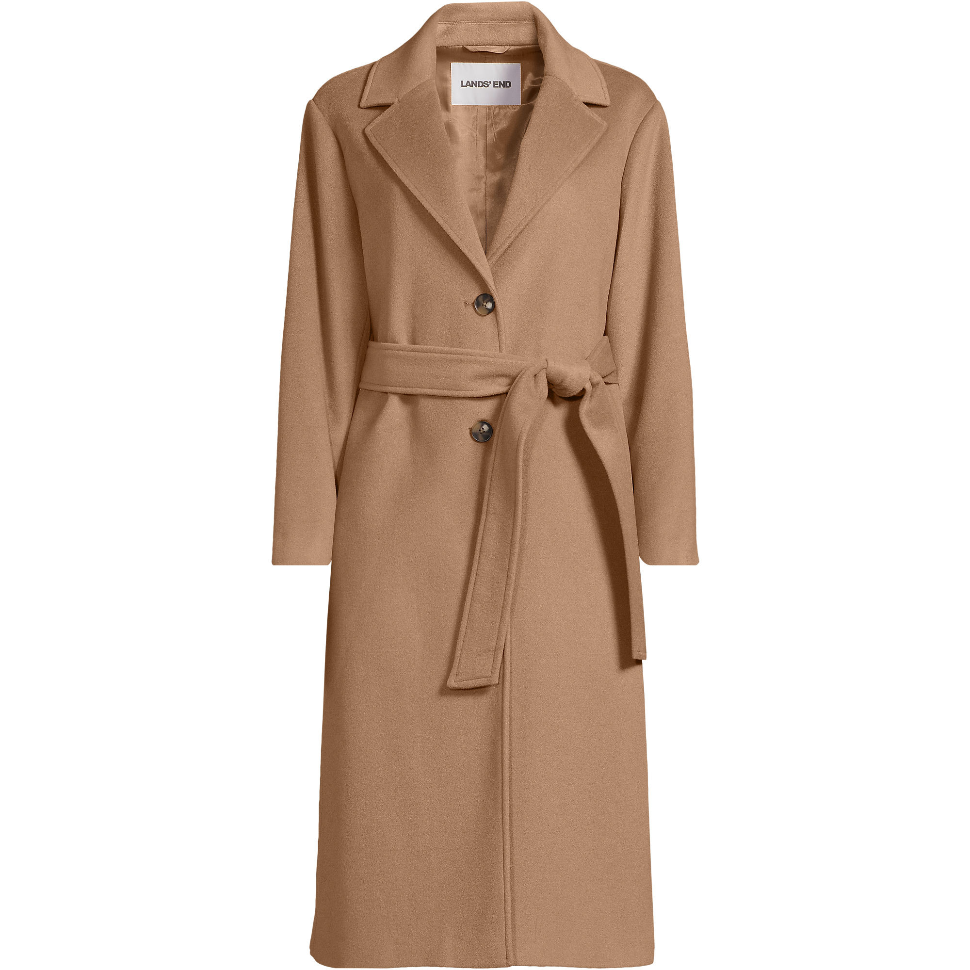 Women's Wool Wrap Long Coat | Lands' End (US)