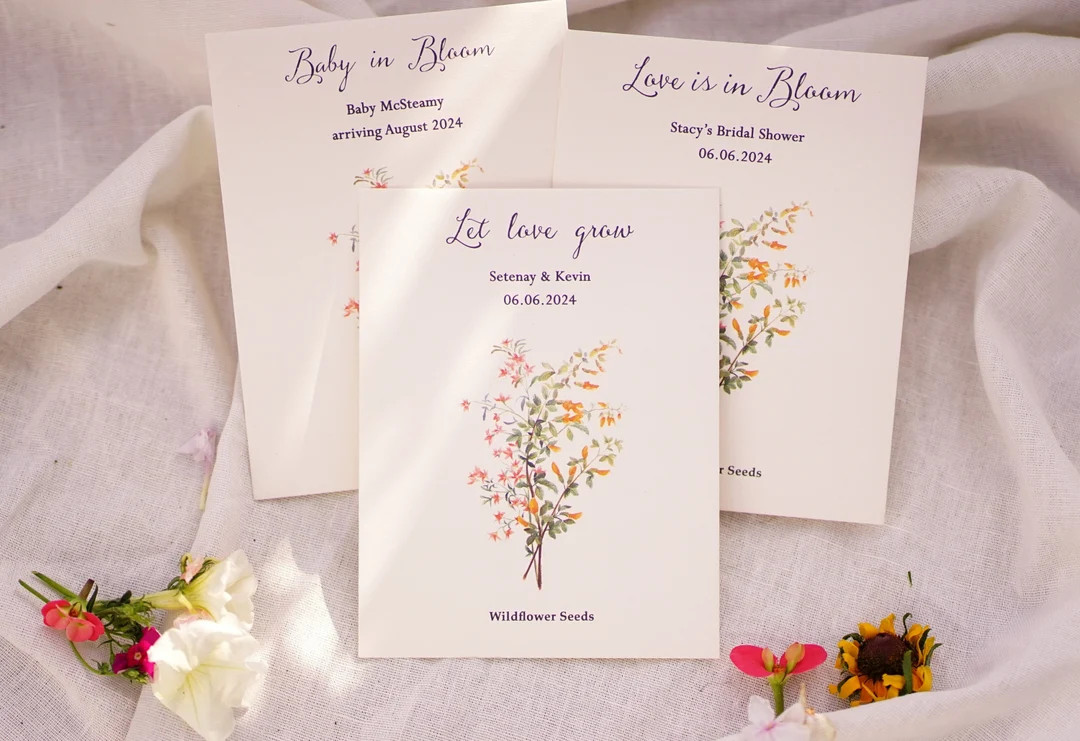 Wildflower Seed Envelope Sustainable Wedding Favor Garden Party Seed Favor Packet Save the Bee Wi... | Etsy (US)