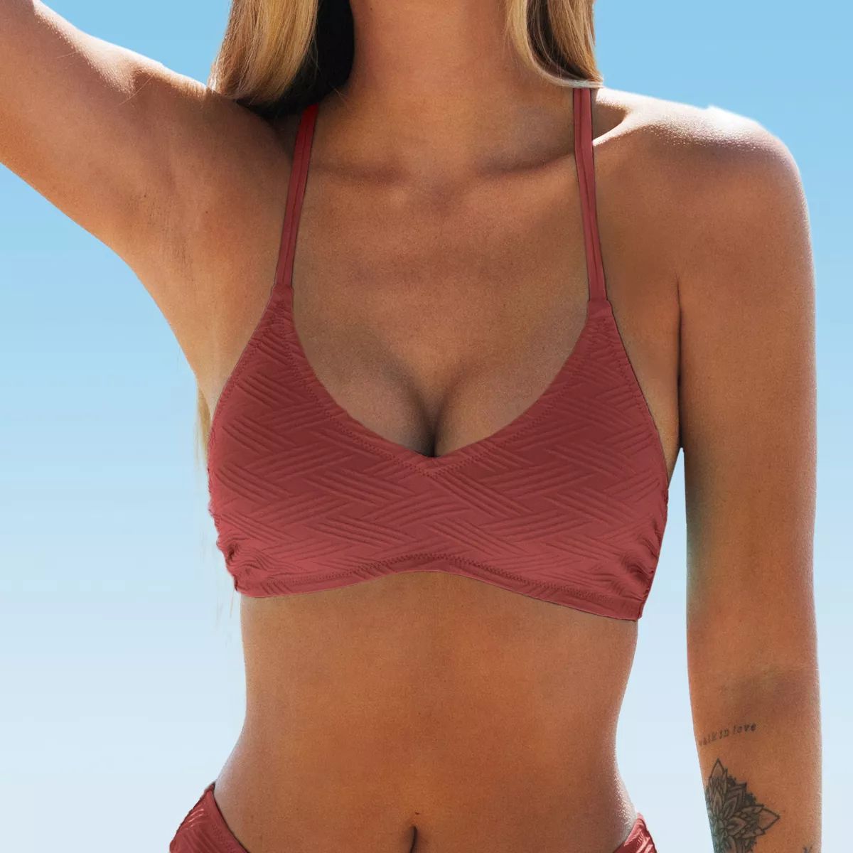 Women's Crisscross Tied Back Bikini Top Swimsuit - Cupshe-Black-X-Small | Target