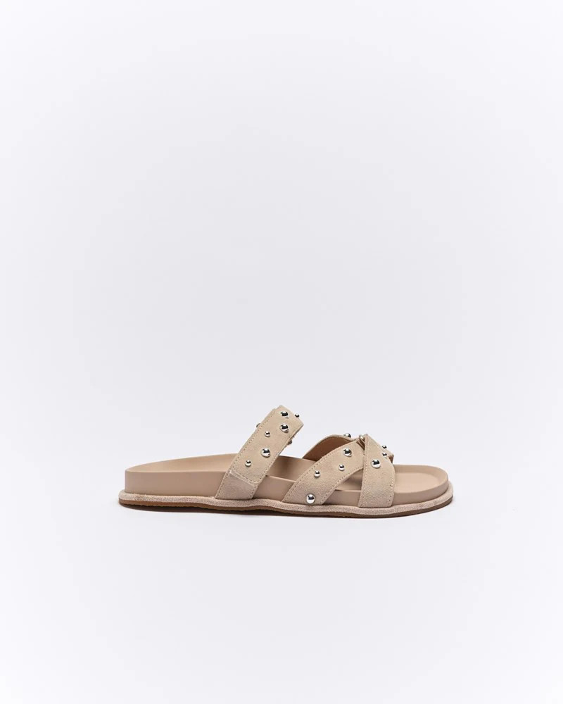 Paxon Leather Slide - Beige Suede | Walnut Melbourne (AU)