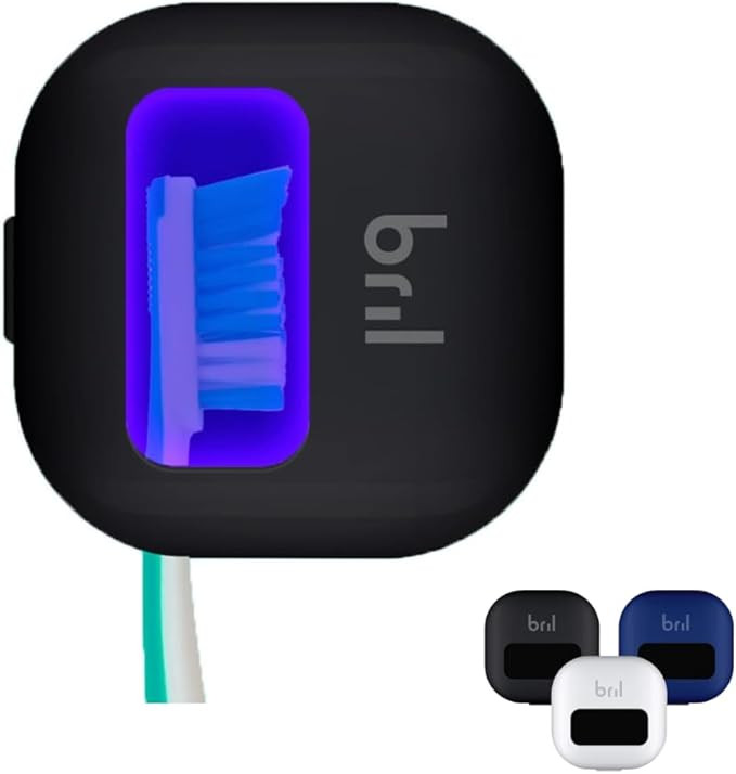 Bril UV-C Toothbrush Sanitizer and Holder, Portable Cleaner, Travel Cover, Magnetic Holder, and R... | Amazon (US)