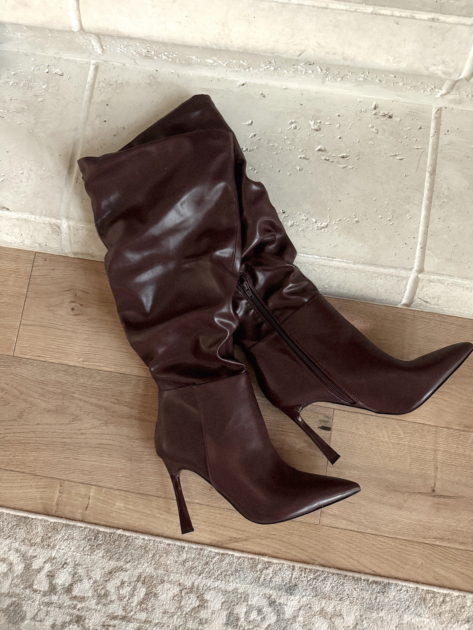 Slouchy boots for fall 😮‍💨 love this burgundy color! Also comes in black and currently on sale 🏷️ Use the code: HARVEST for extra $$ off 

#LTKFindsUnder100 #LTKSaleAlert #LTKShoeCrush