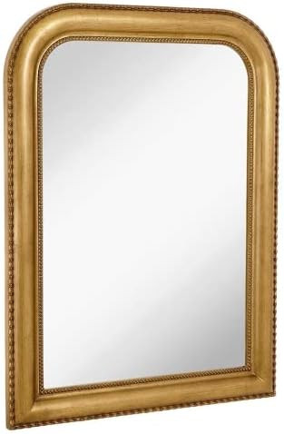 Hamilton Hills 40" x 30" Classic Gold Mirror - Rich Framed Top Round Corner- Thick Arched Top Ric... | Amazon (US)