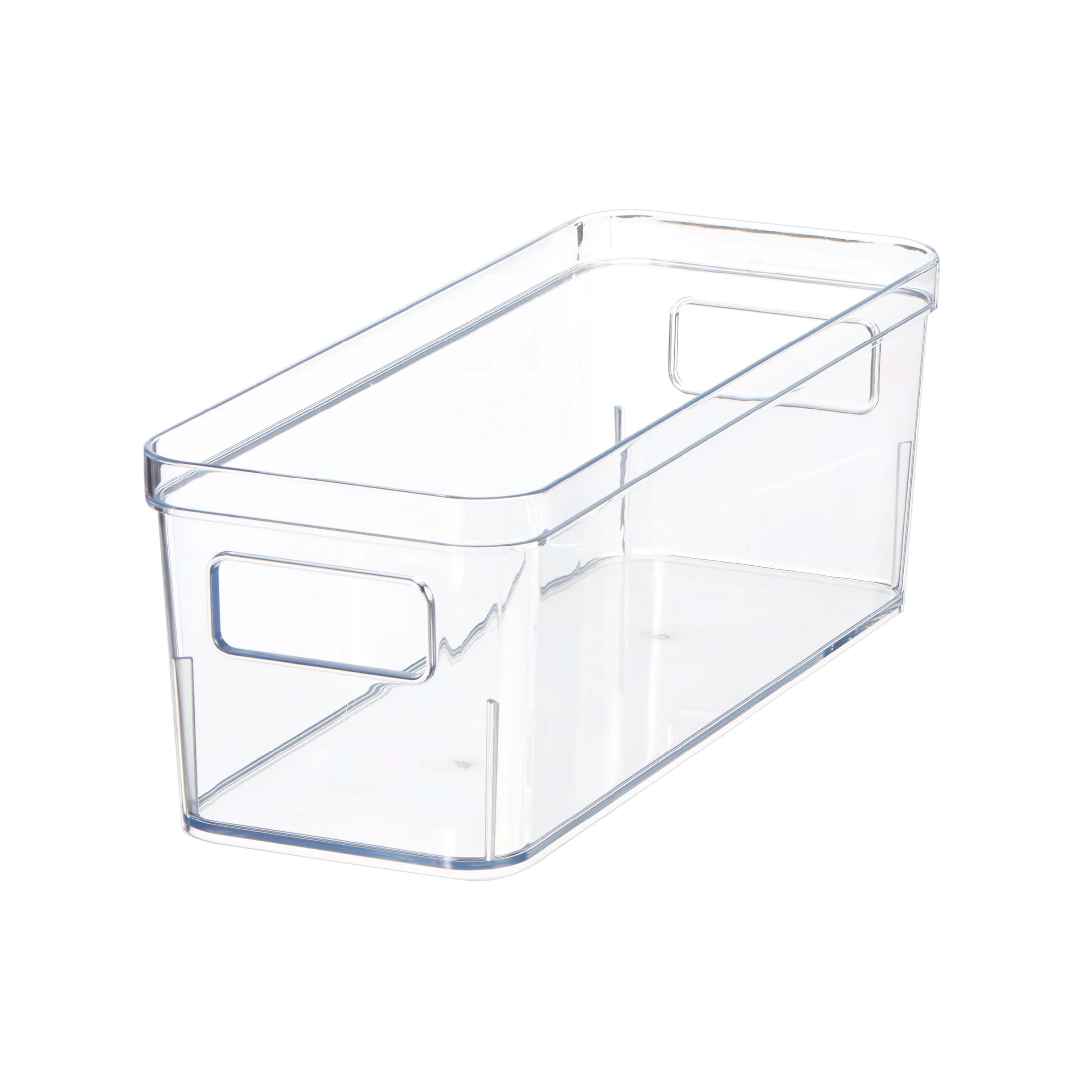 Mainstays Small Clear Plastic Pantry Organizer Bin with Built-In Handles, Kitchen Storage Contain... | Walmart (US)