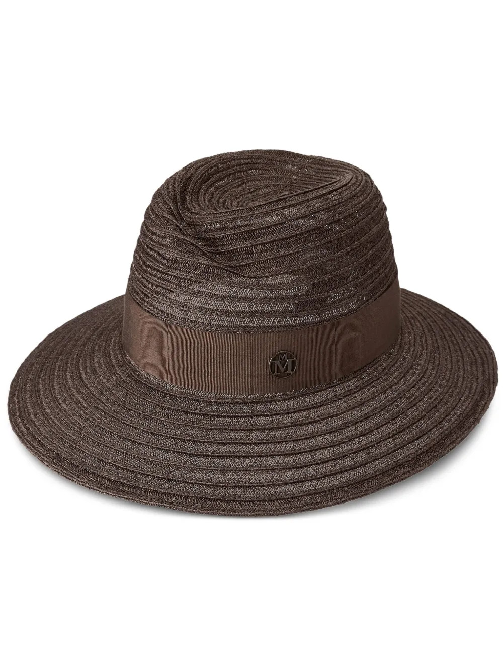 Maison Michel Virginie Straw Fedora Hat | Brown | FARFETCH | Farfetch Global