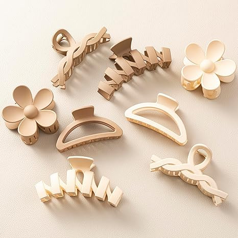 8PCS Hair Clips for Women, Flower Claw Clips for Thick Hair, Non-Slip Hair Accessories with Multi... | Amazon (US)