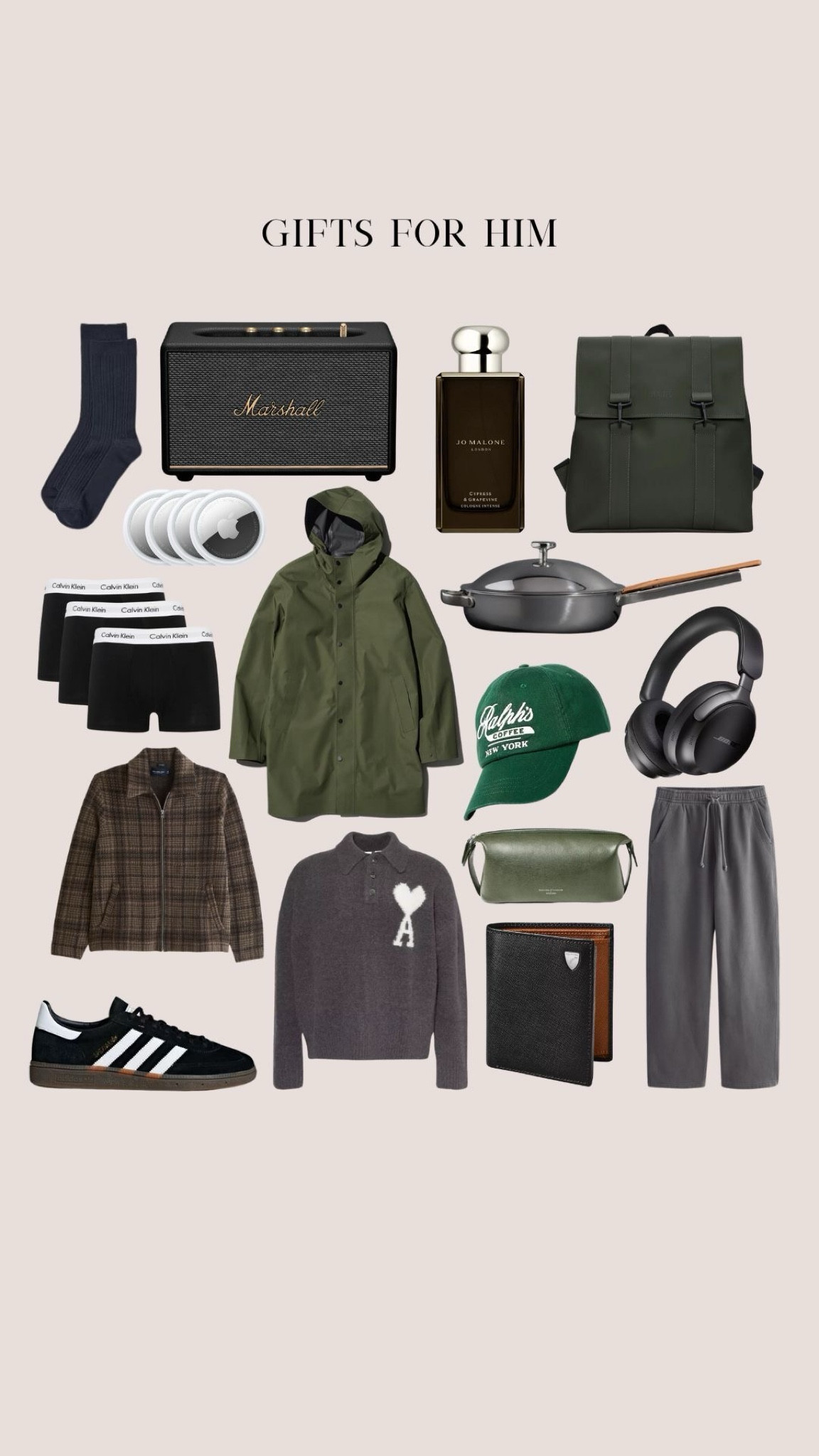Gifts for Him this Christmas 🎄 

Uniqlo, Calvin Klein, Adidas trainers, Marshall speaker, Cologne, wallet, Ralph Lauren cap 

#LTKuk #LTKgiftguide