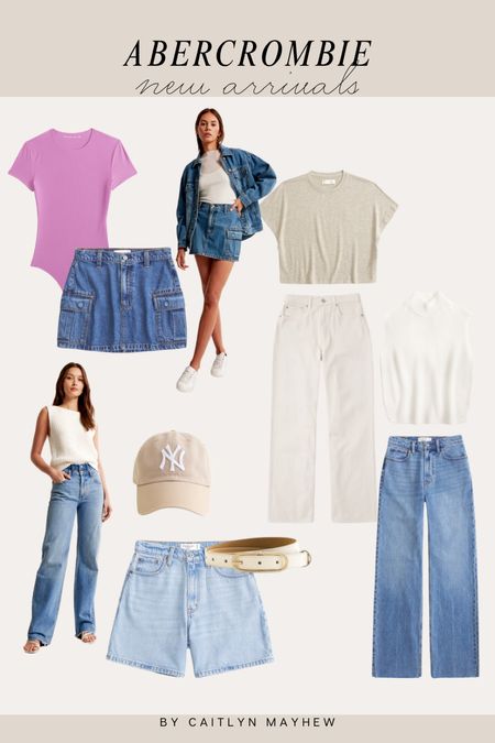 Abercrombie new arrivals. On major sale right now!! Denim. Denim utility skirt. Neutrals. Pink bodysuit. 

#LTKsalealert #LTKfindsunder100 #LTKfindsunder50