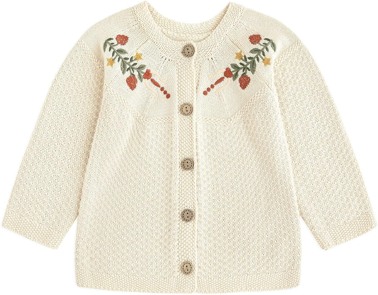 Curipeer Baby Girls Knitted Cardigan Pompoms Sweater Toddler Long Sleeve Jacket Outerwear 6M-4Y | Amazon (US)