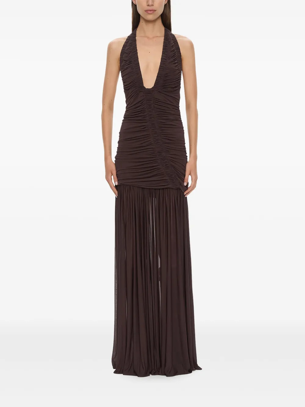 Christopher Esber Orion gown - Brown | Farfetch Global