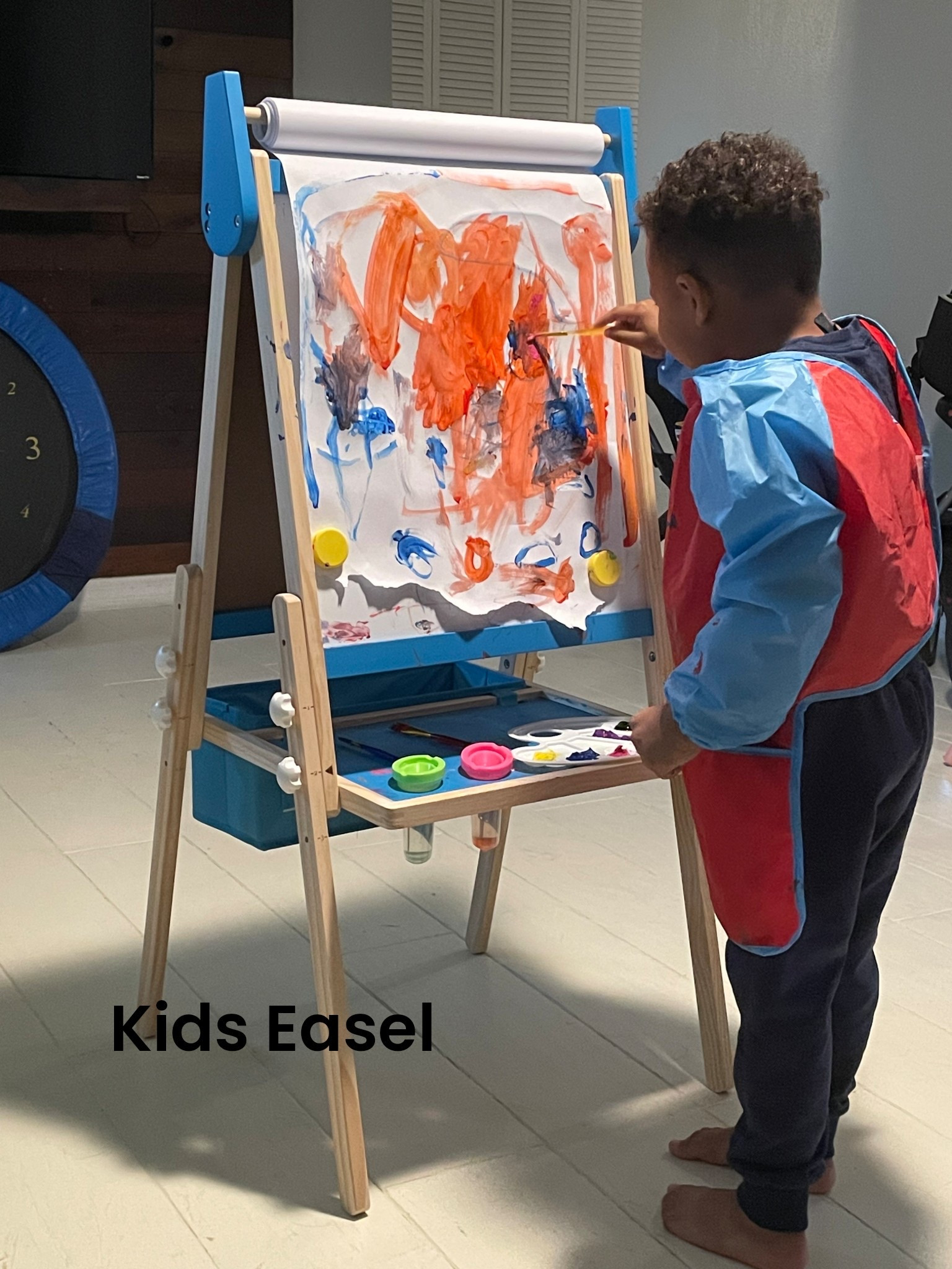 Okay I like it, Picasso 👨🏽‍🎨
My toddler loves painting & this easel is perfect! On the other side is a chalk board & it comes with letters & magnets as well.

#LTKKids