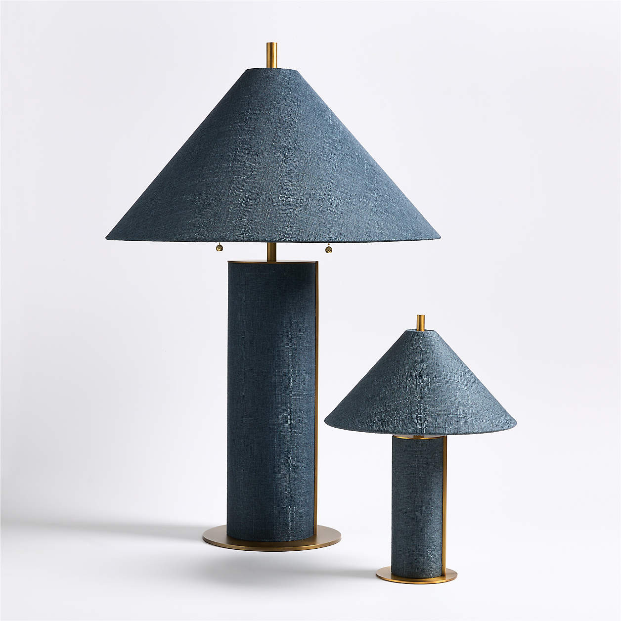 Remi Navy Linen Mini Table Lamp 15" + Reviews | Crate & Barrel | Crate & Barrel